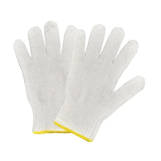 Coloured seamless knitted work gloves