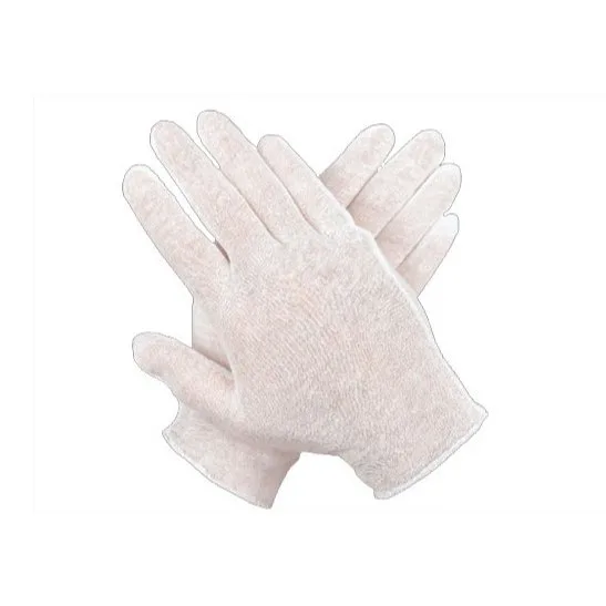 White lisle cotton inspection gloves