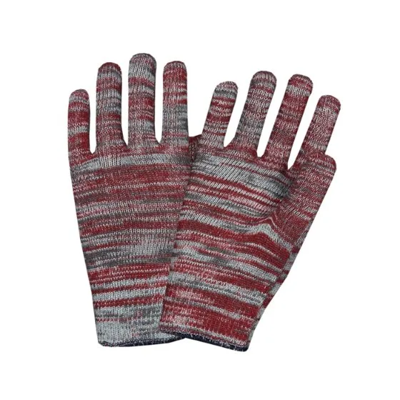 Mix-colour seamless knitted work gloves