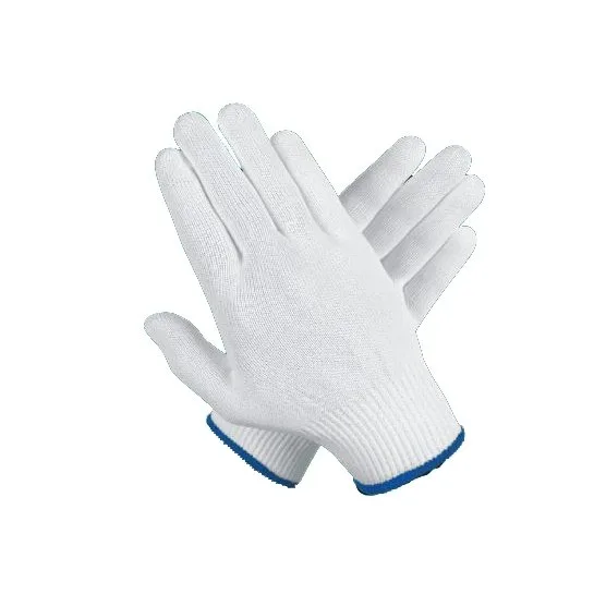 White 13 gauge nylon lint-free gloves