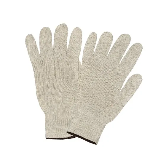 Seamless knitted cotton work gloves, 7 gauge
